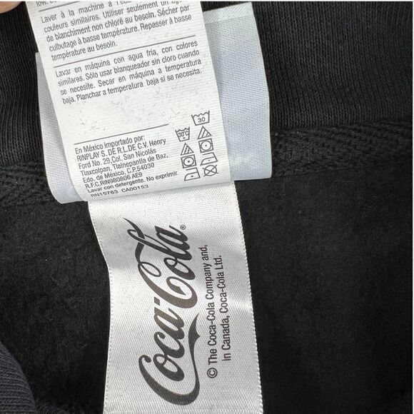 New Champion Men  US XS Black Hoody Logo Pullover Coca-Cola Sweatshirt Comfort - Picture 11 of 11